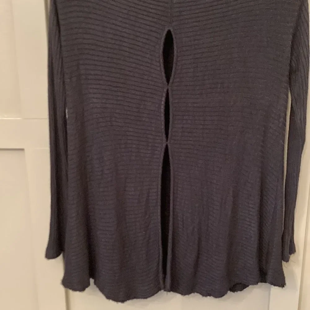 FREE People We the Free Lover Ribbed Split Back Pullover In Black Size XS